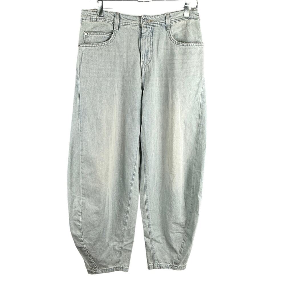 Anthropologie Pilcro Balloon Barrel Jeans NWT Sz 28 Light Wash $158